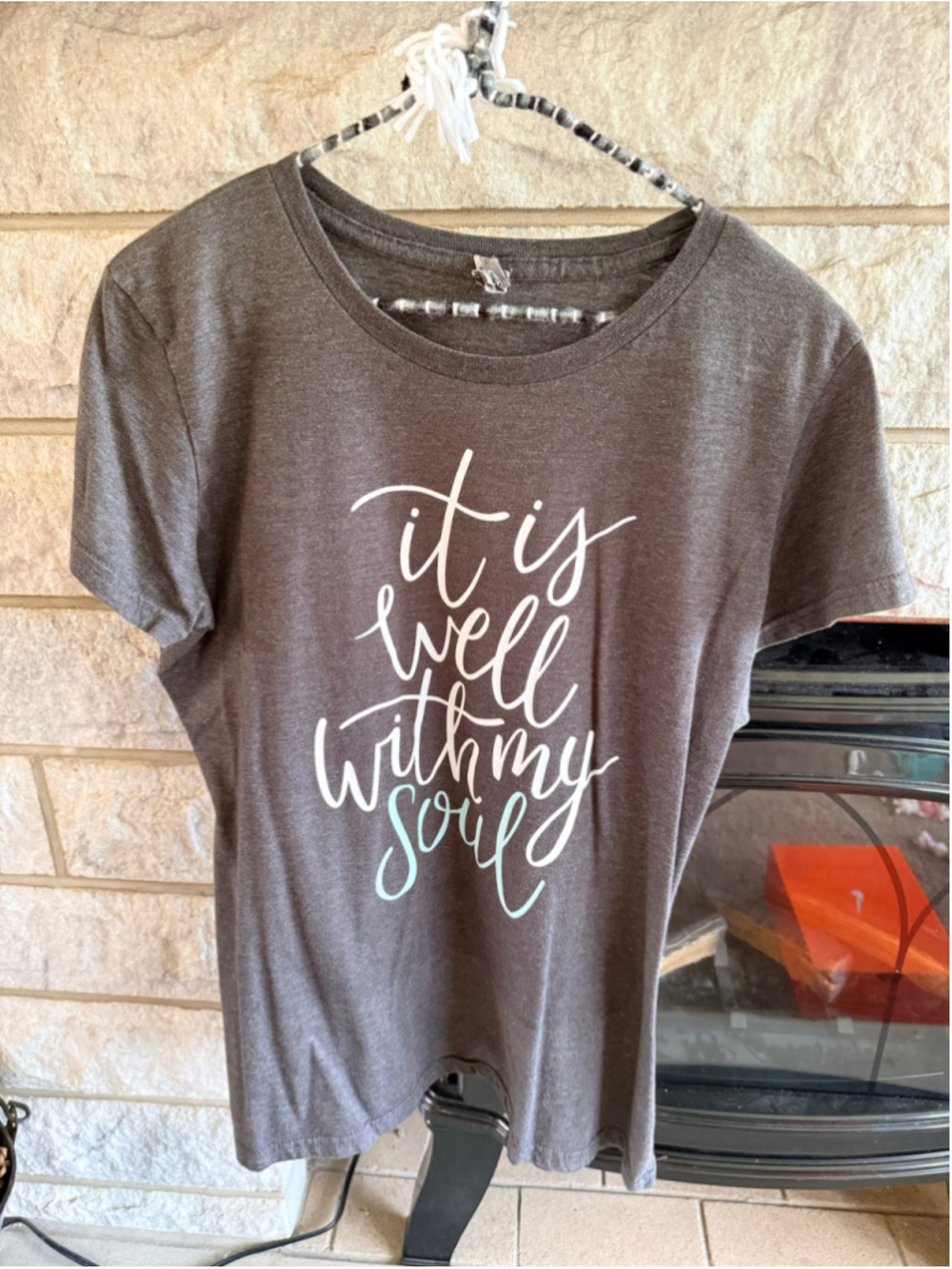 Women's Instant Message Grey Short Sleeve Graphic Tee Size M